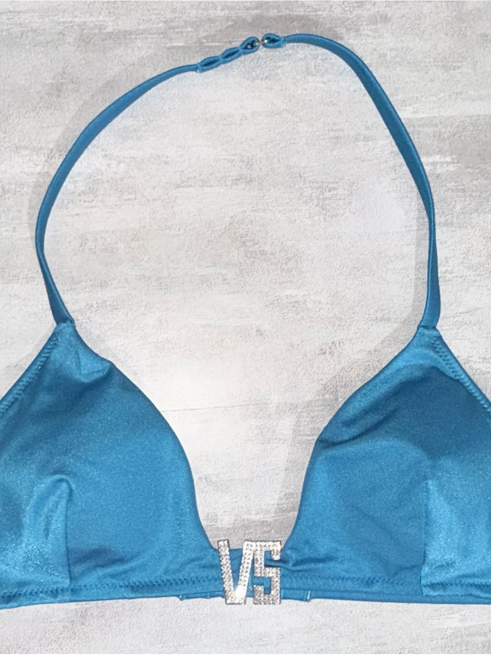 Victoria’s Secret Blue Rhinestone VS Logo Bikini Set Size Medium - Picture 7 of 15